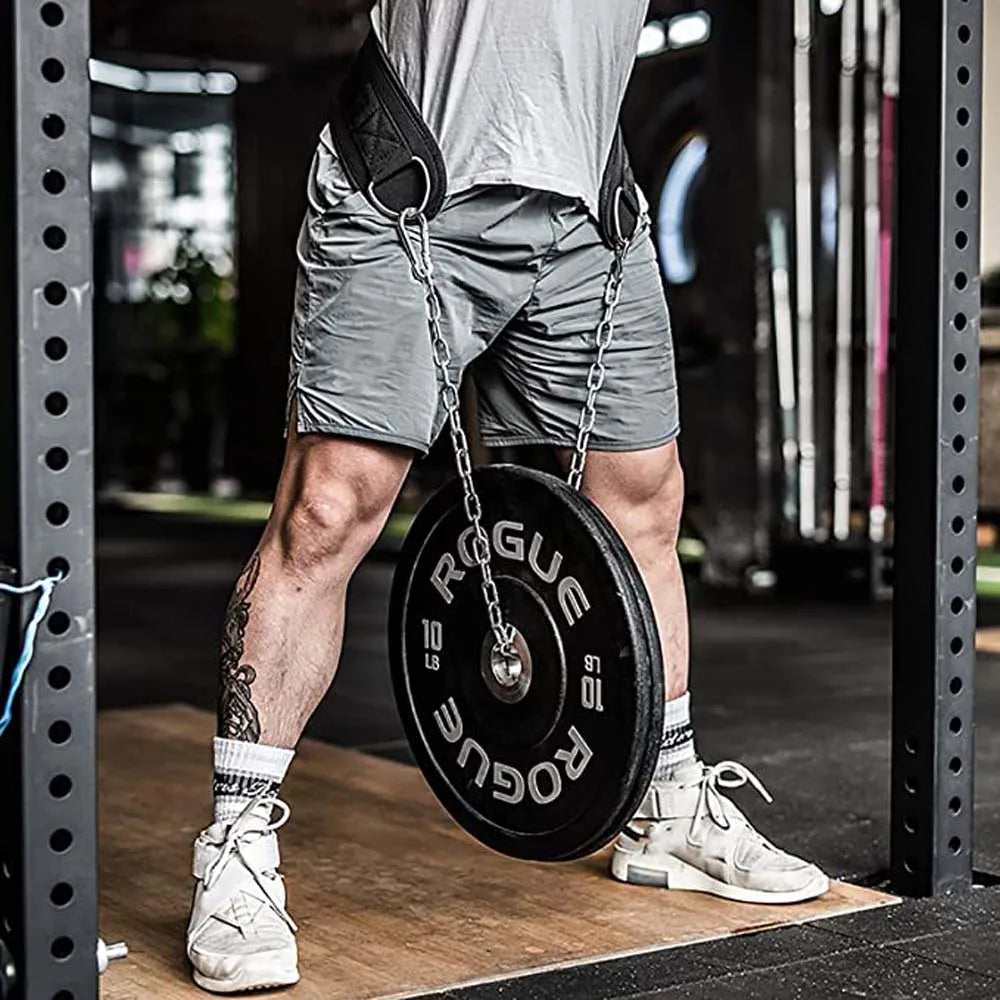 Heavy Duty Weight Lifting Belt with Chain