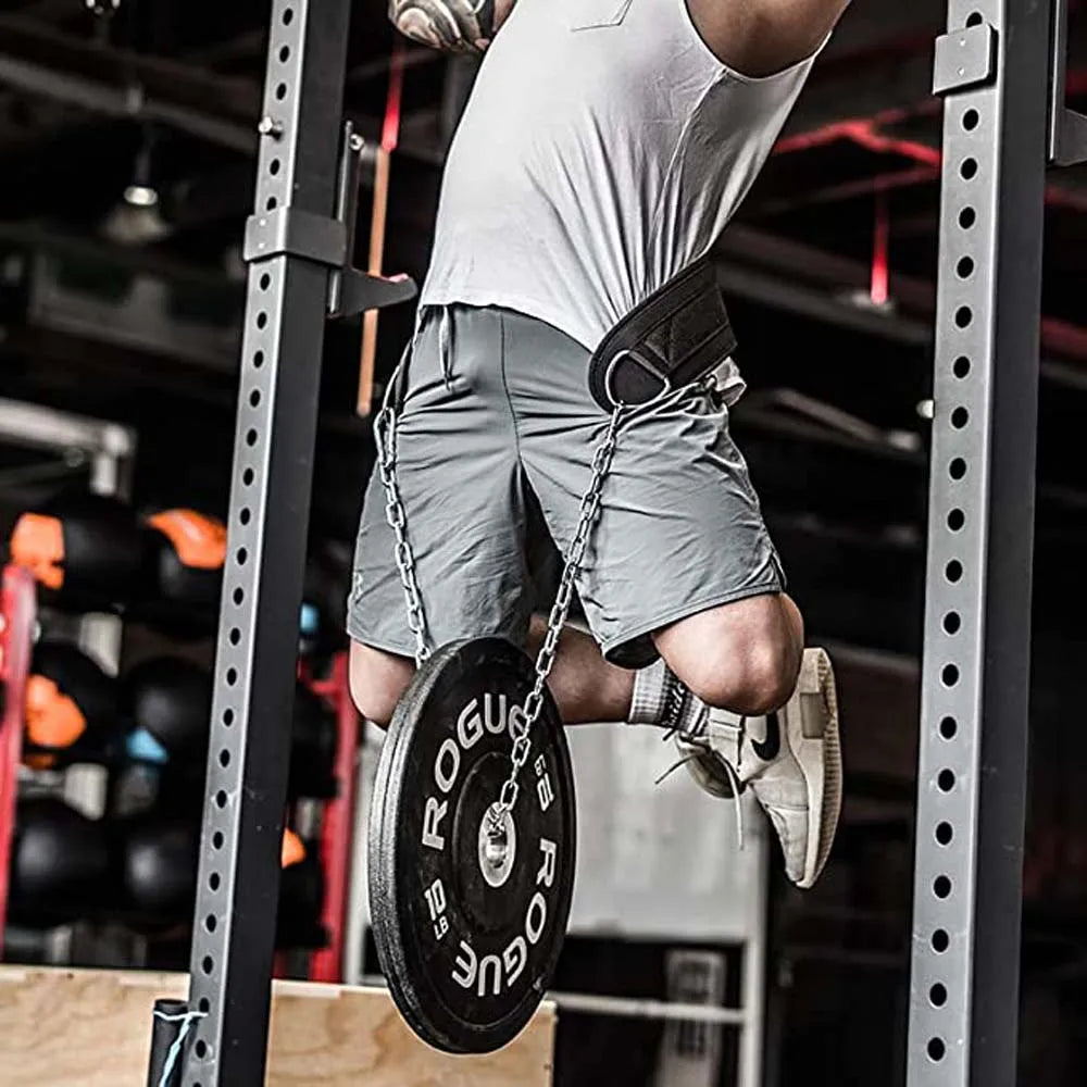 Heavy Duty Weight Lifting Belt with Chain